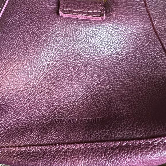 Portland Leather Flora Shoulder Bag in Plum - Picture 4 of 5